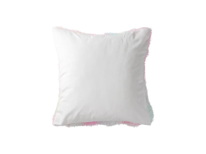 Two Tone Sublimation Blanks Pillow Cover(Tie Dyed PV Short Fleece with Microfiber,45*45cm)