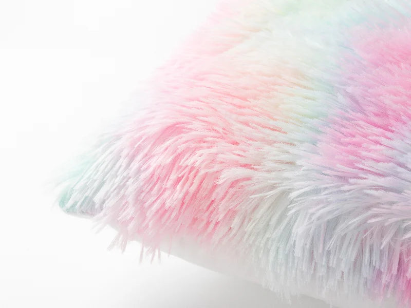 Two Tone Sublimation Blanks Pillow Cover(Tie Dyed PV Short Fleece with Microfiber,45*45cm)