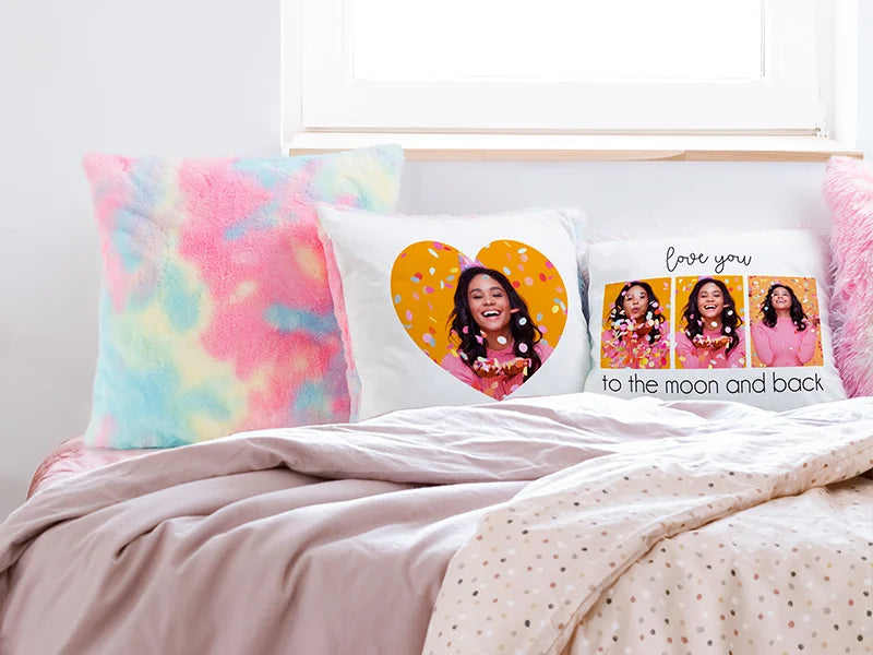 Two Tone Sublimation Blanks Pillow Cover(Tie Dyed Long Fleece with Microfiber,40*40cm)