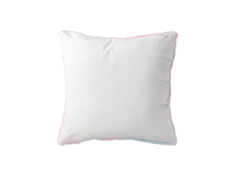 Two Tone Sublimation Blanks Pillow Cover(Tie Dyed PV Short Fleece with Microfiber,40*40cm)