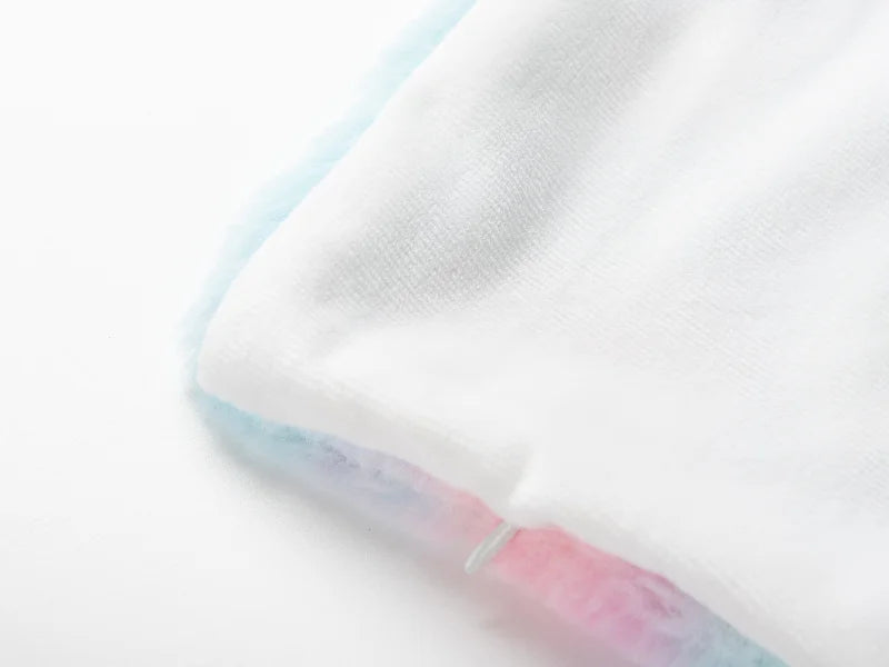 Two Tone Sublimation Blanks Pillow Cover(Tie Dyed PV Short Fleece with Microfiber,40*40cm)