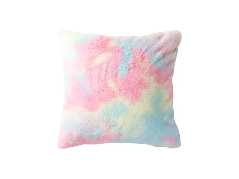 Two Tone Pillow Cover(Tie Dyed PV Short Fleece with Microfiber,45*45cm)
