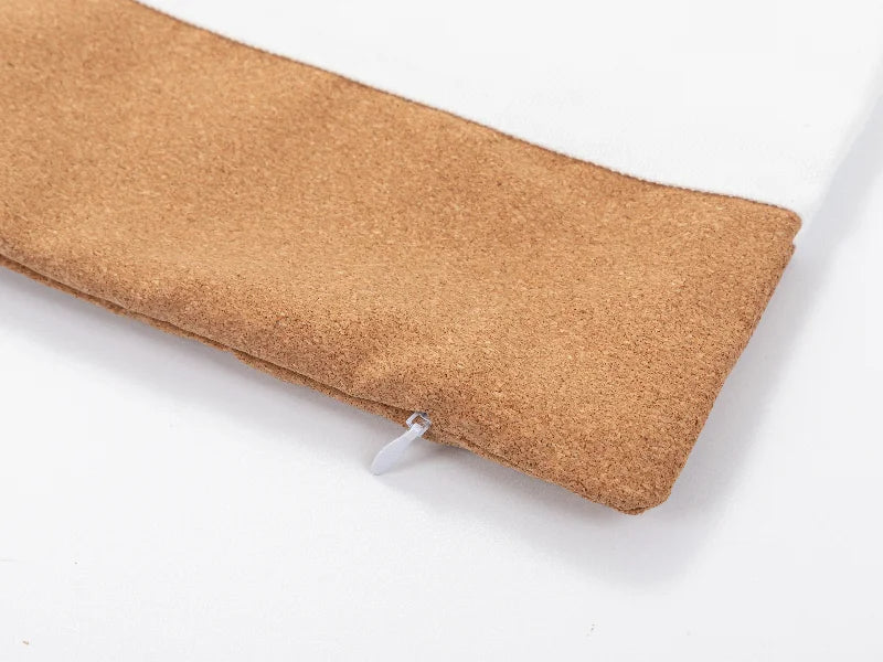 Sublimation Blanks Canvas Stitching Cork Pillow case (Upper and Lower Cork Stitching)