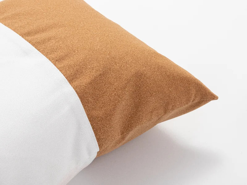 Sublimation Blanks Canvas Stitching Cork Pillow case (Half Cork Stitching)