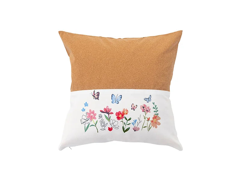 Sublimation Blanks Canvas Stitching Cork Pillow case (Half Cork Stitching)