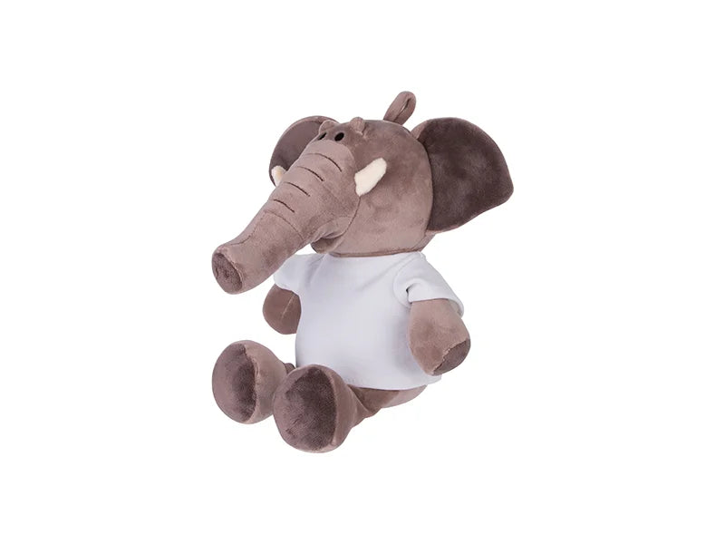 Sublimation 22cm Plush Elephant w/ Shirt (Dark Brown)