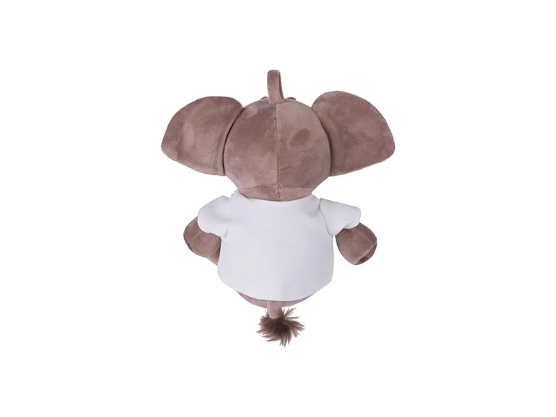 Sublimation 22cm Plush Elephant w/ Shirt (Dark Brown)