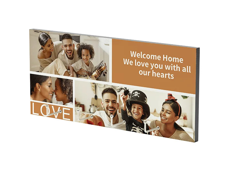 9mm Sublimation MDF Signs with 4 Hooks 5inch x 11inch / 127*280 mm