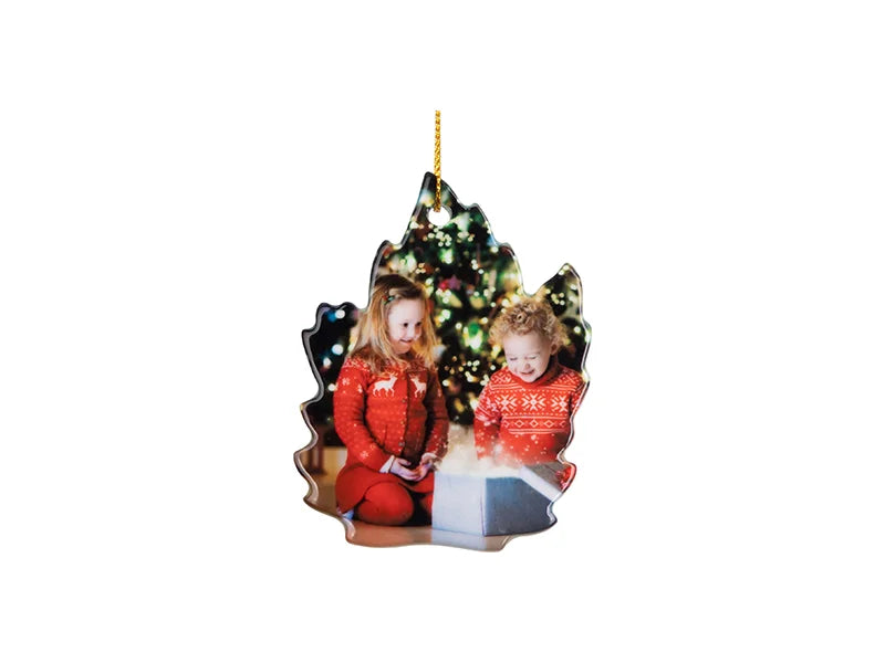 Sublimation 3inch Maple leaf shape Ceramic Ornament