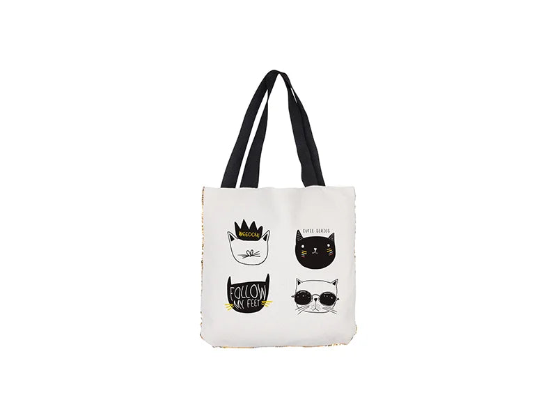 Sublimation Sequin Double Layer Tote Bag (Gold/Silver, 35*38cm)