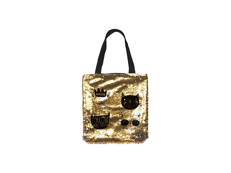 Sublimation Sequin Double Layer Tote Bag (Gold/Silver, 35*38cm)
