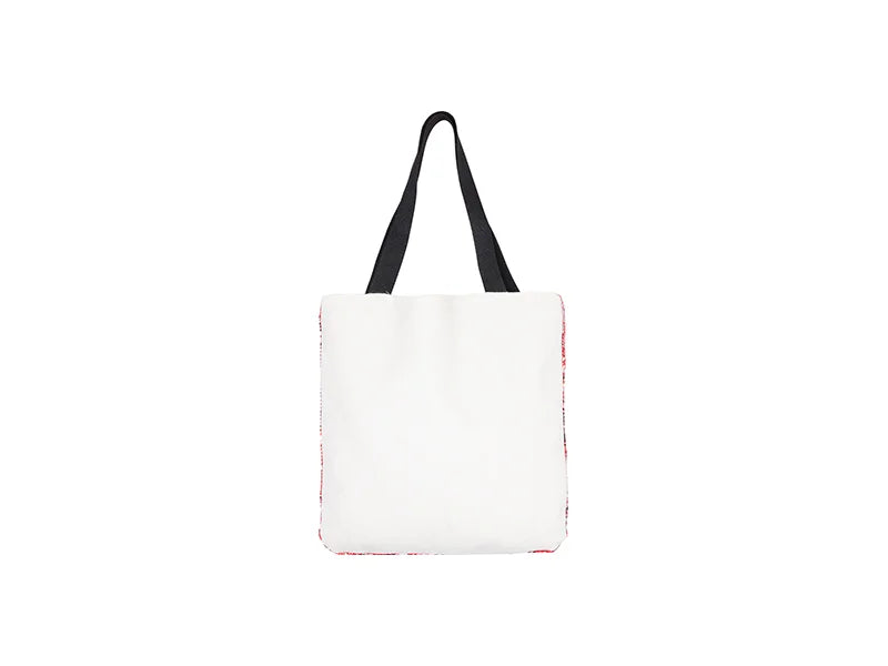 Sublimation Sequin Double Layer Tote Bag(Red/Silver, 35*38cm)
