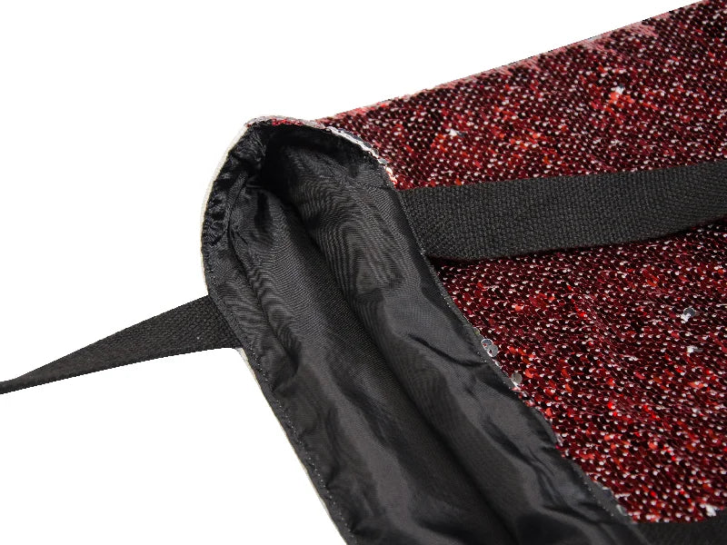 Sublimation Sequin Double Layer Tote Bag(Red/Silver, 35*38cm)