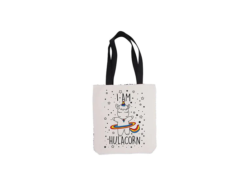 Sublimation Sequin Double Layer Tote Bag (White/Silver)