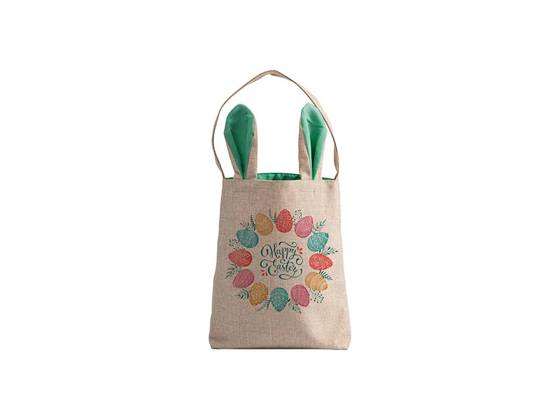 Sublimation Linen Easter Bunny Bag (Green Ears, 29*34cm)