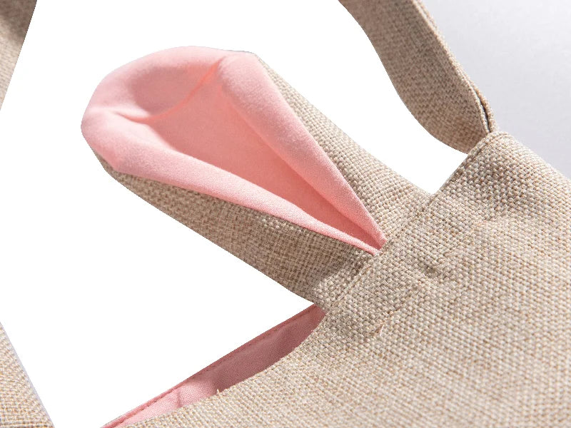 Sublimation Linen Easter Bunny Bag (Pink Ears, 29*34cm)