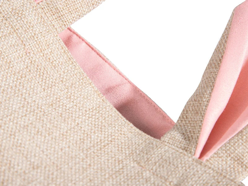 Sublimation Linen Easter Bunny Bag (Pink Ears, 29*34cm)