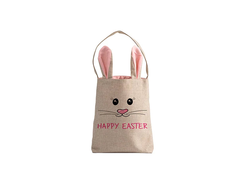 Sublimation Linen Easter Bunny Bag (Pink Ears, 29*34cm)