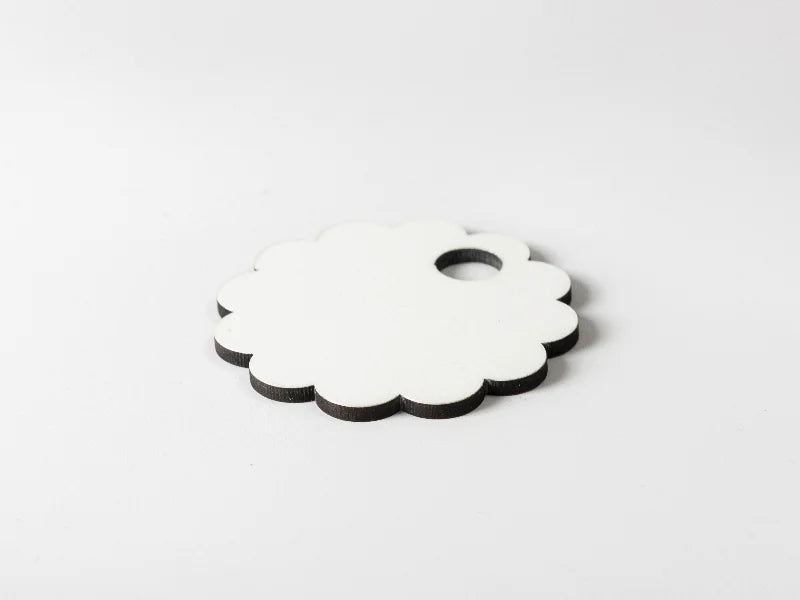 Sublimation Blanks Hardboard Name Tag (φ6.5*0.3cm,Lace RND Shape)