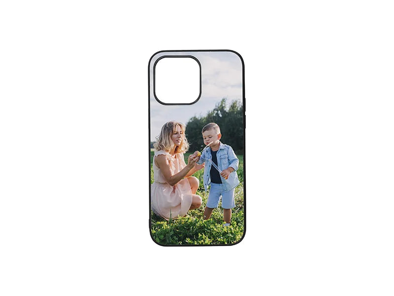 Sublimation Blanks iPhone 15 Plus Cover with insert (Rubber, Black)
