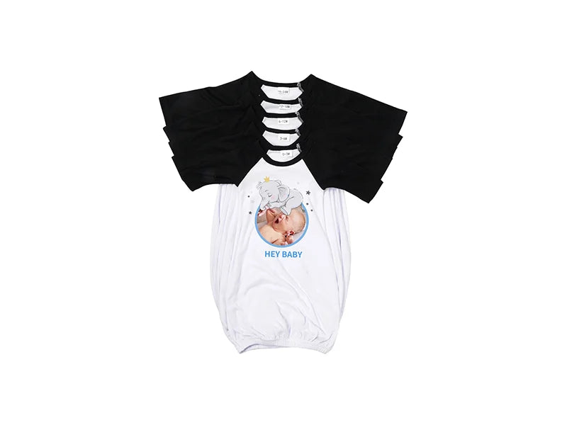 Sublimation Blank Baby Long Sleeve Nightdress (Color Sleeve)