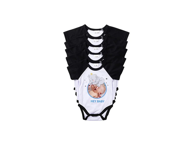 Sublimation Blank Baby Short Sleeve Onesie (Color Sleeve)