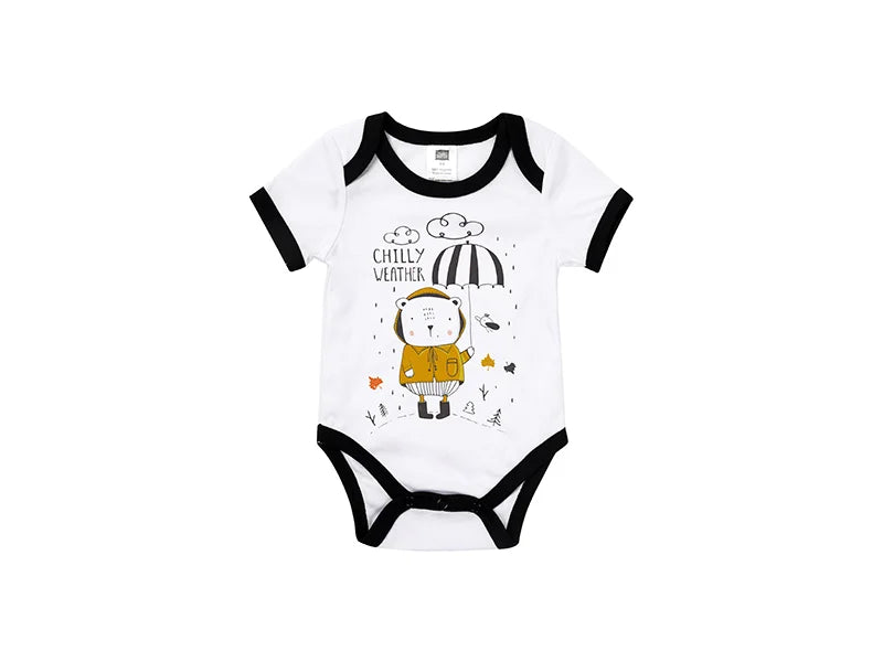Baby Onesie Short Sleeve S(Black Edge,0-3M)