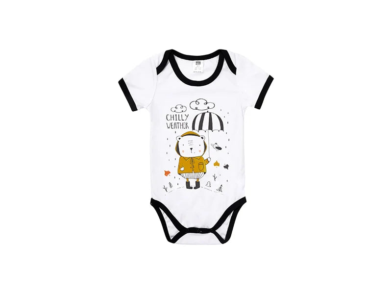 Baby Onesie Short Sleeve XXL(Black Edge,18-24M)