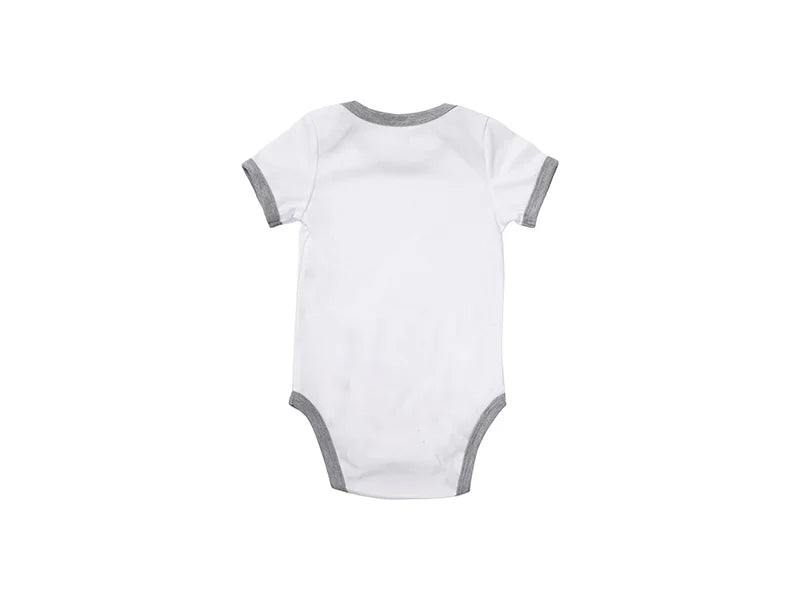 Baby Onesie Short Sleeve L(Gray Edge,6-12M)