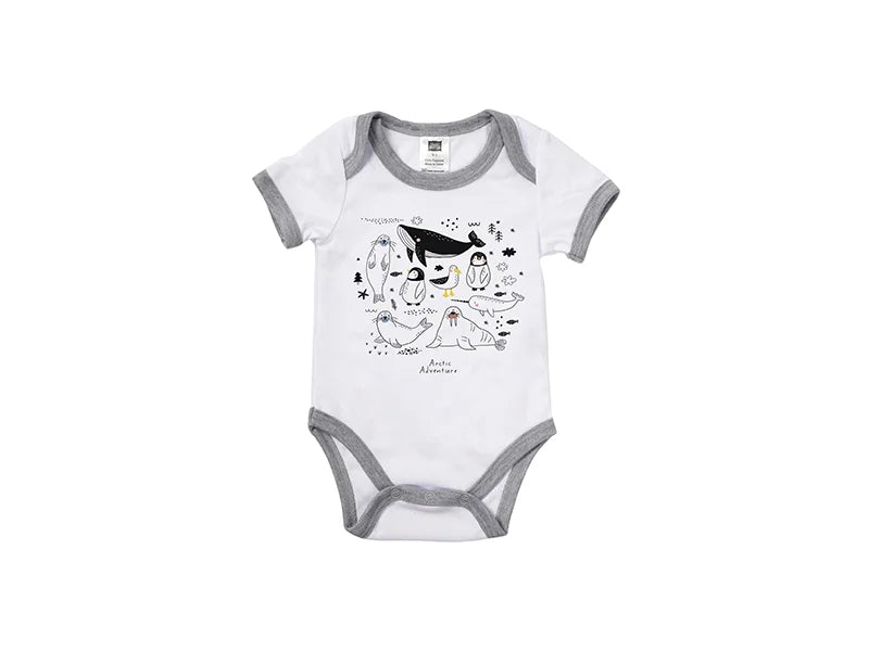 Baby Onesie Short Sleeve S(Gray Edge,0-3M)