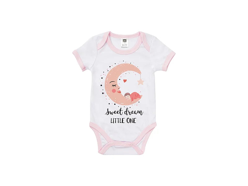 Baby Onesie Short Sleeve M(Pink Edge,3-6M)