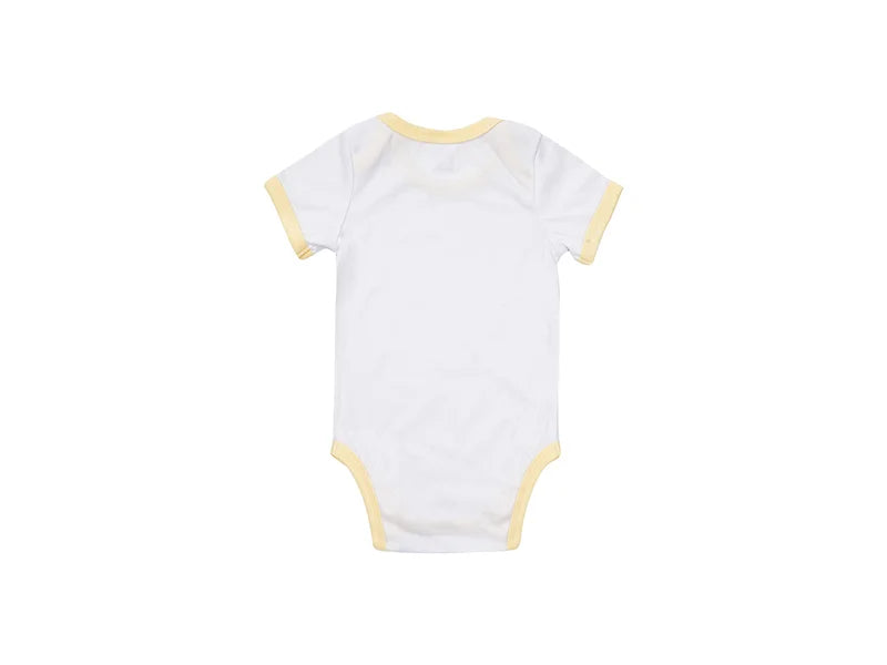 Baby Onesie Short Sleeve L(Yellow Edge,6-12M)
