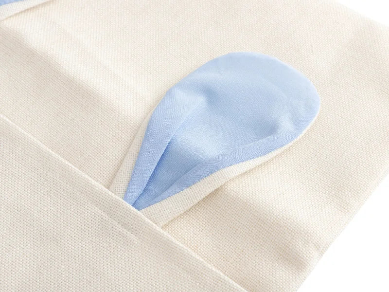 Sublimation Blanks Easter Bunny Pillow Cover(Light Blue Ears, 40*40cm)