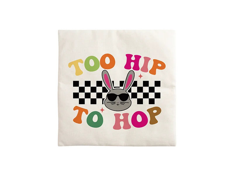 Sublimation Blanks Easter Bunny Pillow Cover(Light Blue Ears, 40*40cm)