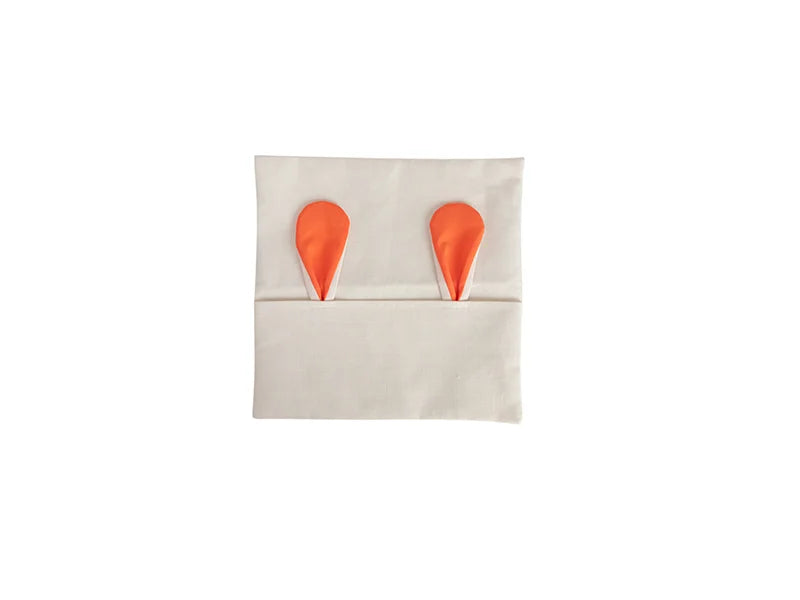 Sublimation Blanks Easter Bunny Pillow Cover(Orange Ears, 40*40cm)