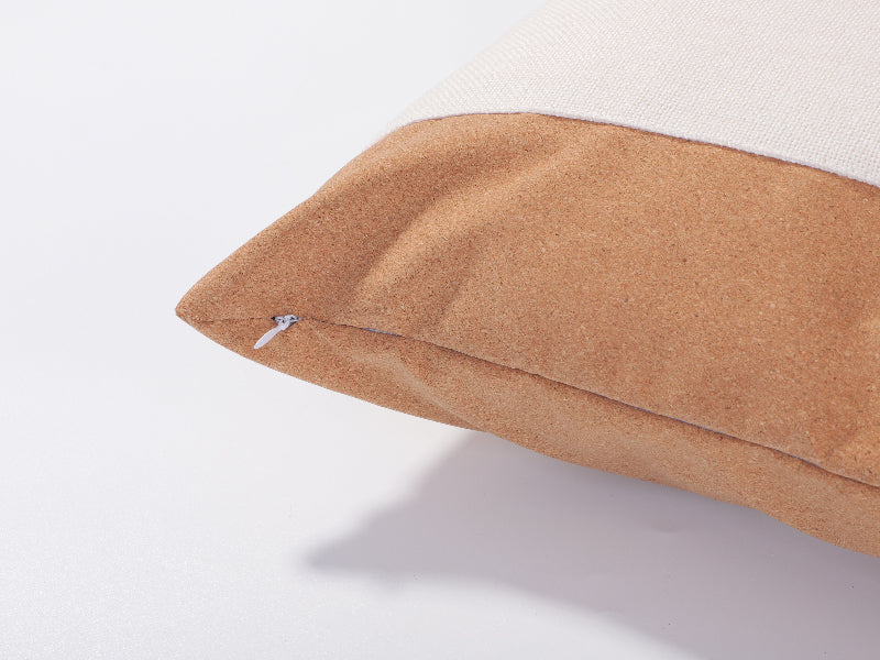 Sublimation Blanks Linen Stitching Cork Pillow Case (upper and lower cork stitching)