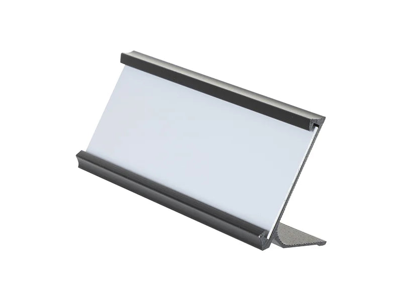 6 x 20cm  Black Name Plate Holder with White Box