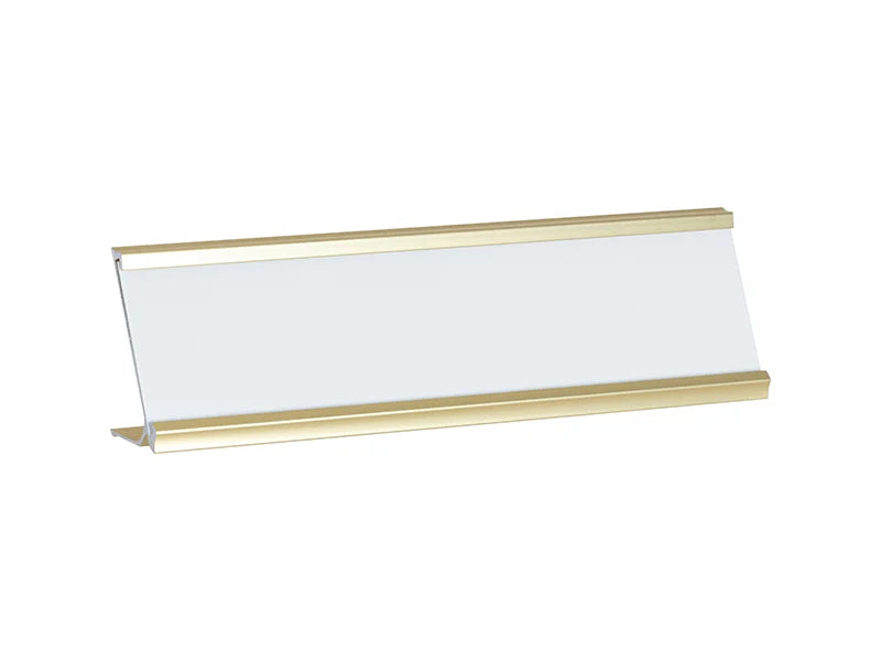 6 x 20cm Gold Name Plate Holder with White Box