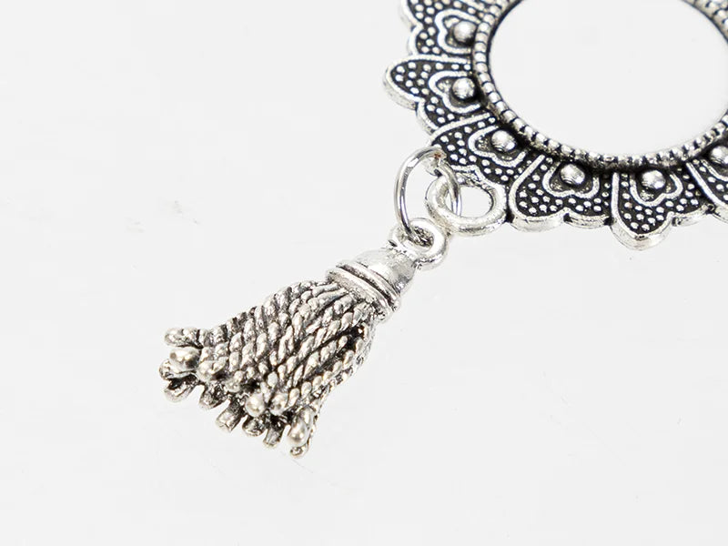 Sublimation Blanks Pin Brooch Charm w/ Tassel Pendant (Lacey, 5.5*7cm)