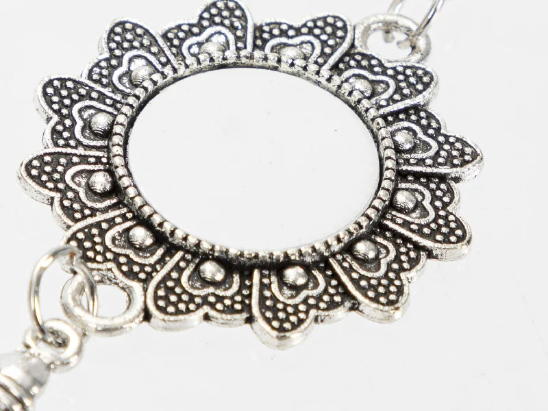 Sublimation Blanks Pin Brooch Charm w/ Tassel Pendant (Lacey, 5.5*7cm)