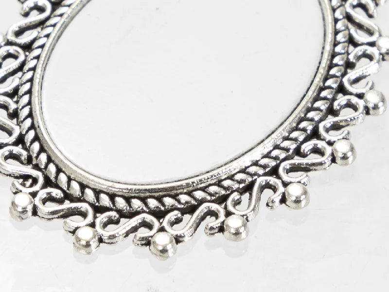 Sublimation Blanks Pin Brooch Charm w/ Round Pendant (Oval, 1.8*2.5cm)