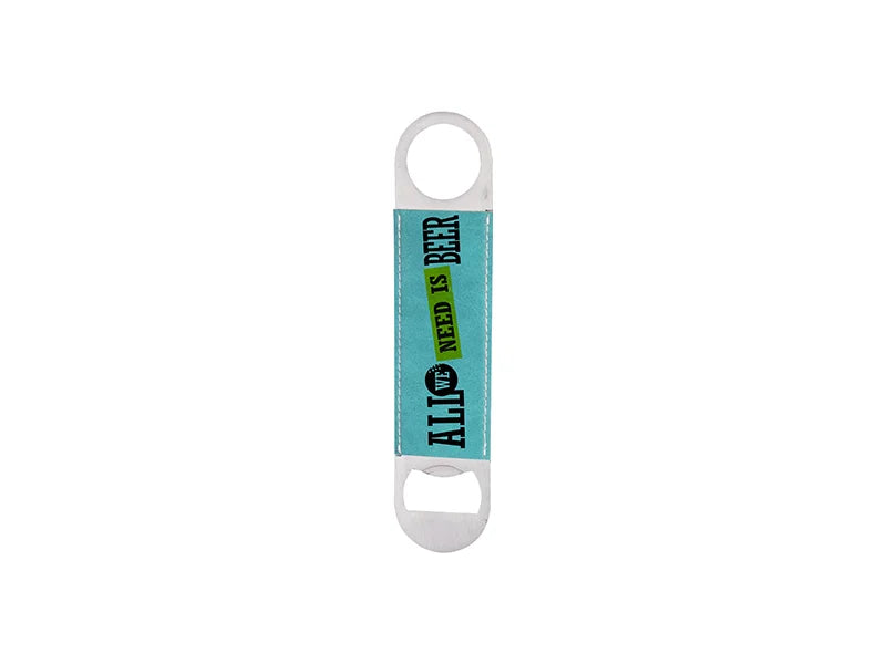Sublimation PU Stainless Steel Bottle Opener (Green, 17.7*4cm)