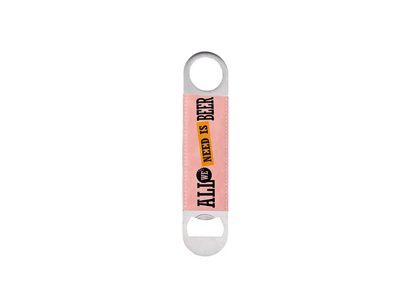 Sublimation PU Stainless Steel Bottle Opener (Pink, 17.7*4cm)