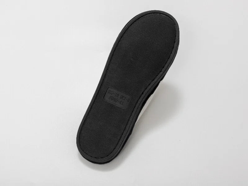Sublimation Adult Fuzzy Slippers (White/Black, 40-41#)