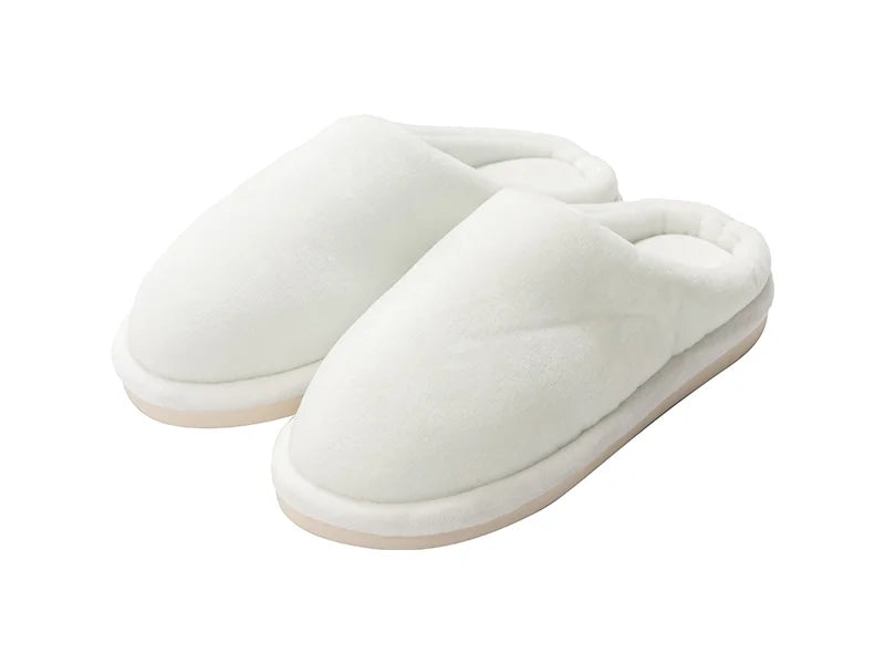 Sublimation Kids Fuzzy  Close Toe Slippers  (Full White, 32-33#)