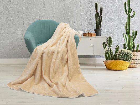 Arctic Fleece Lined Sublimation Microfiber Blanket(Khaki/White, 76*101cm/30inchx 40inch)