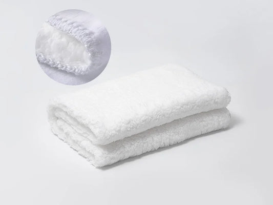 Sherpa Lined Sublimation Minky Blanket(Full White, 76*101cm/30inchx 40inch)