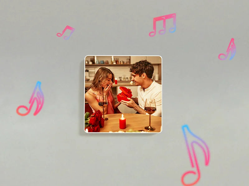 Sublimation Music Album Fridge Magnet (10*10*1cm,White)