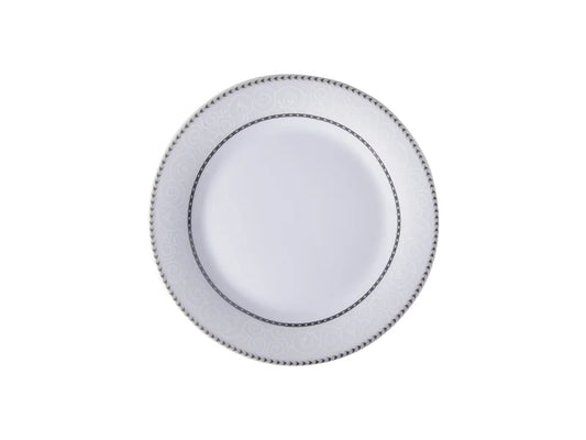 Sublimation 8inch Rim Plate w/ Silver Rim and Pattern