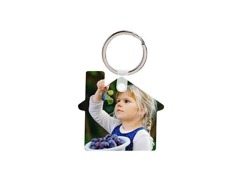Sublimation Blanks Plastic Keyring (House, 5.3*5cm)